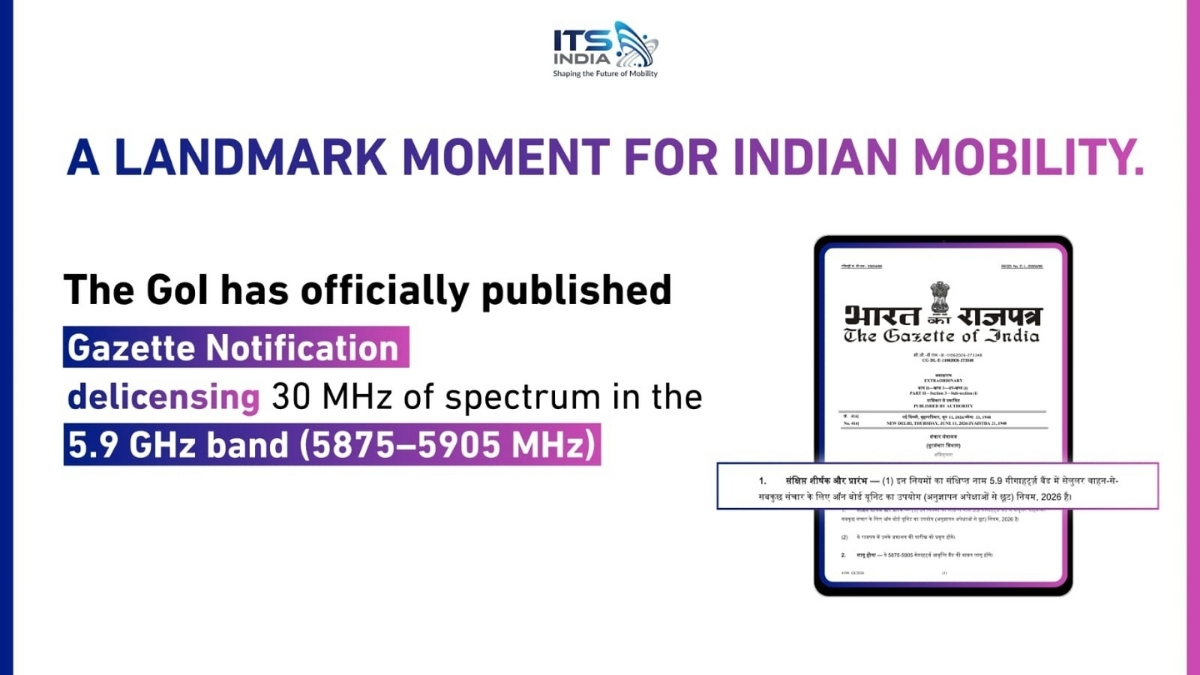 India Opens the Airwaves to Save Lives: Gazette Notification Enables V2X Communication on 5.9 GHz Spectrum
