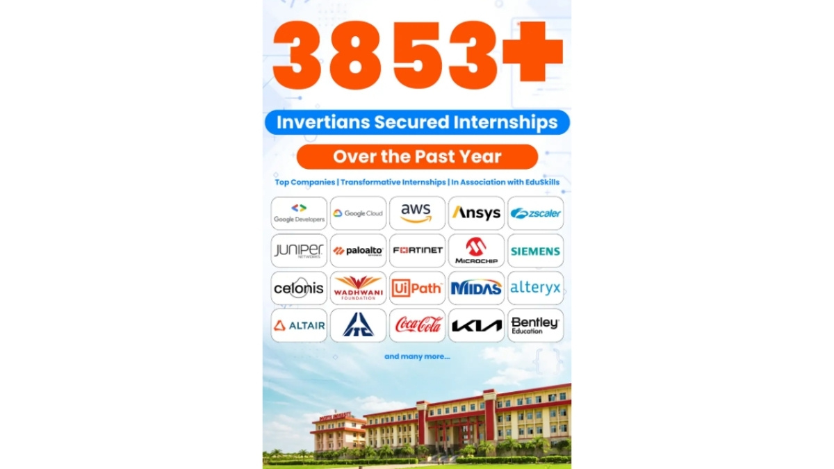 Invertis University Secures 3,853+ Internship Opportunities for Students Across Google, AWS, Siemens & More