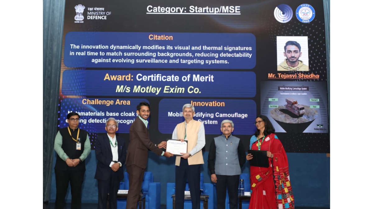 Camouflage Net Manufacturer Motley Exim Co. Receives DRDO Certificate of Merit for Metamaterials-based Mobile Camouflage System